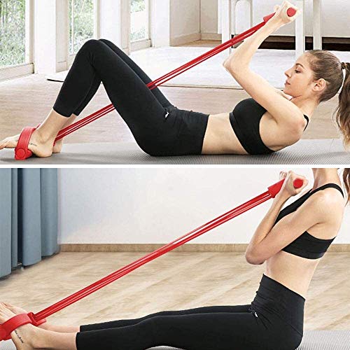 Cuerda elástica de pedal, cuerda de tensión multifunción, 4 tubos Multifunción Ejercitor de piernas, expansor de culturismo, tobillero, entrenador de la barriga de pedal, equipo de yoga de fitness maq Cuerda elástica de pedal, cuerda de tensión multifunción, 4 tubos Multifunción Ejercitor de piernas, expansor de culturismo, tobillero, entrenador de la barriga de pedal, equipo de yoga de fitness maq