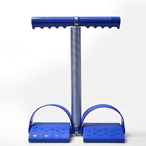 Cuerda elástica para sentarse, cuerda de tensión con resorte, pedal de pie, entrenadores abdominales, multifunción para pérdida de peso, fitness, yoga (azul)
