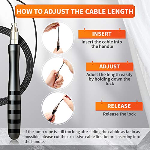 Cuerda para Saltar 3M Comba Saltar Crossfit Alta Velocidad con Longitud Ajustable y 360°Rodillos Rodamientos Ligeros,Asa Antideslizante para Hombre Mujer Fitness Boxeo MMA HIIT Quema Grasa (SKPRB2) Cuerda para Saltar 3M Comba Saltar Crossfit Alta Velocidad con Longitud Ajustable y 360°Rodillos Rodamientos Ligeros,Asa Antideslizante para Hombre Mujer Fitness Boxeo MMA HIIT Quema Grasa (SKPRB2)