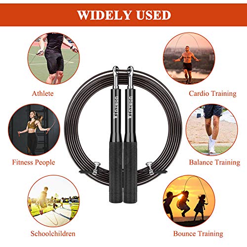 Cuerda para Saltar, Winzwon Comba de Crossfit Ajustable Asa Antideslizante Ideal para Fitness, Boxeo, HIIT, Entrenamiento a Intervalos, con un Par de Tornillos de Repuesto