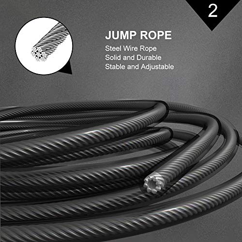 Cuerda Saltar,Jumping Rope,Skipping Rope,Cuerda de salto ajustable para mujeres Hombres Fitness, quema de grasa, entrenamiento de resistencia