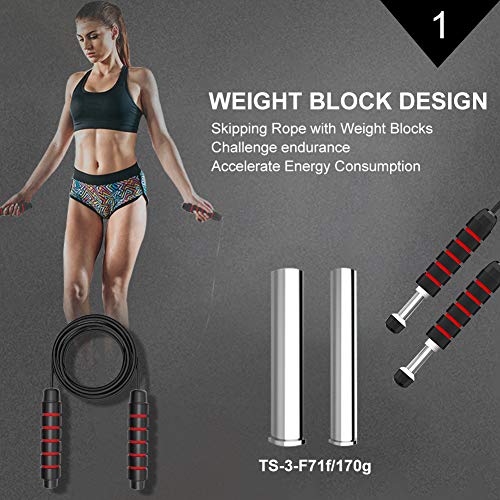 Cuerda Saltar,Jumping Rope,Skipping Rope,Cuerda de salto ajustable para mujeres Hombres Fitness, quema de grasa, entrenamiento de resistencia