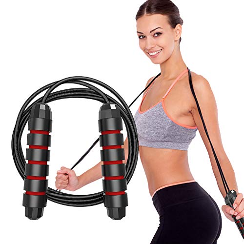 Cuerda Saltar,Jumping Rope,Skipping Rope,Cuerda de salto ajustable para mujeres Hombres Fitness, quema de grasa, entrenamiento de resistencia