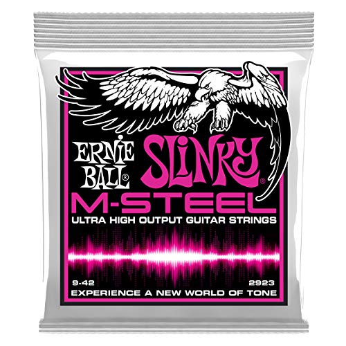 Cuerdas Ernie Ball Super Slinky M-Steel para guitarra eléctrica - calibre 9-42