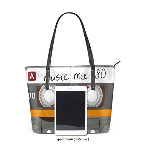 Cuero Nota de la música Cinta de cassette Bolsos Correa de peso ligero Bolsos de hombro de pastor Bolsa de asas Monedero Compras para mujeres Niñas Damas Estudiantes Cuero Nota de la música Cinta de cassette Bolsos Correa de peso ligero Bolsos de hombro de pastor Bolsa de asas Monedero Compras para mujeres Niñas Damas Estudiantes