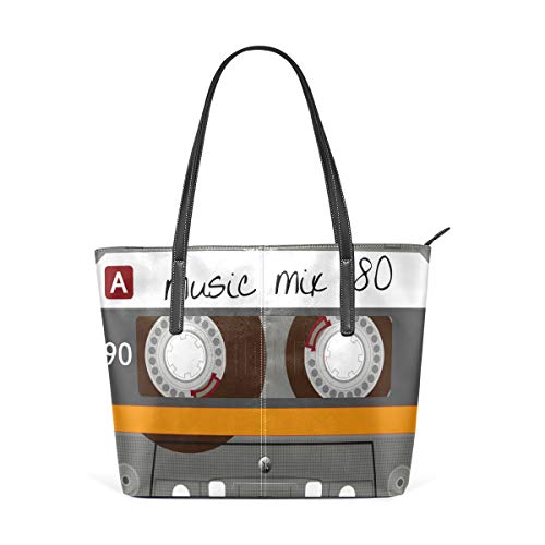 Cuero Nota de la música Cinta de cassette Bolsos Correa de peso ligero Bolsos de hombro de pastor Bolsa de asas Monedero Compras para mujeres Niñas Damas Estudiantes Cuero Nota de la música Cinta de cassette Bolsos Correa de peso ligero Bolsos de hombro de pastor Bolsa de asas Monedero Compras para mujeres Niñas Damas Estudiantes