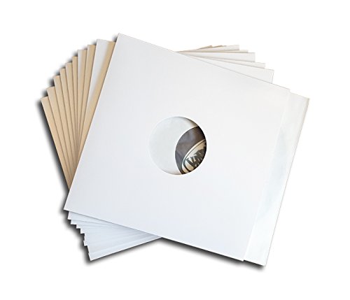 CUIDATUMUSICA 25 Fundas/Carpetas Exteriores de Carton Blanco para Discos de Vinilo LP/Ref.3078 - Marca Cuida Tu Musica -
