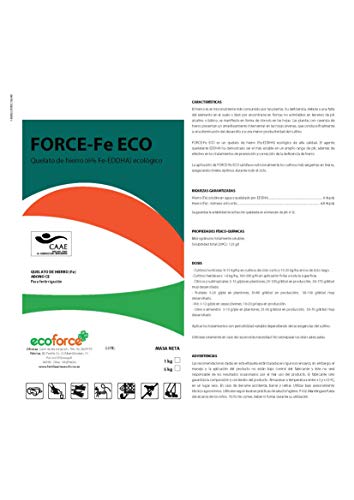 CULTIVERS Quelato de Hierro Fertilizante Ecológico de 1 Kg. Reverdeciente anticlorosis. Nutriente Fundamental para Las Plantas (6% Fe-EDDHA orto orto 4,8 % ). Force Fe CULTIVERS Quelato de Hierro Fertilizante Ecológico de 1 Kg. Reverdeciente anticlorosis. Nutriente Fundamental para Las Plantas (6% Fe-EDDHA orto orto 4,8 % ). Force Fe