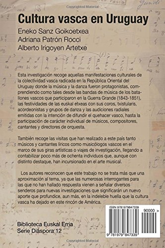 Cultura vasca en Uruguay Festividades, música y danza (1843 - 1970): Volume 12 (Diáspora) Cultura vasca en Uruguay Festividades, música y danza (1843 - 1970): Volume 12 (Diáspora)