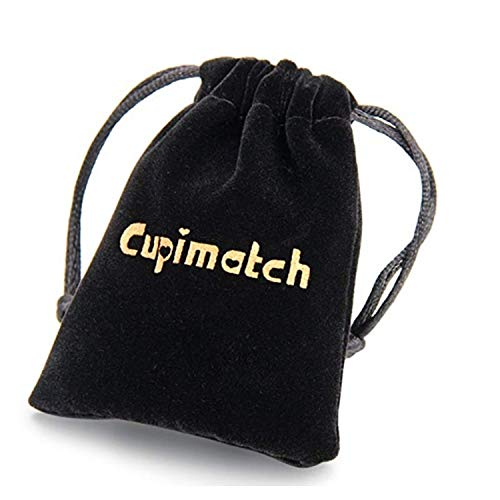 Cupimatch Collar Mujer Corazón Rompecabezas Juego de 2 Pcs Acero Inoxidable Regalo Parejas Amor Buena Suerte Plateado Collares de Mejores Amigas (Negro)
