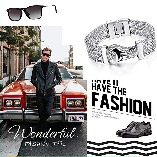 Cupimatch Pulsera Guantes de Boxeo Acero Inoxidable Cadena de Red Pulsera Hombre Brazalete Hombre Joyería de Moda Hipoalergénico Cupimatch Pulsera Guantes de Boxeo Acero Inoxidable Cadena de Red Pulsera Hombre Brazalete Hombre Joyería de Moda Hipoalergénico