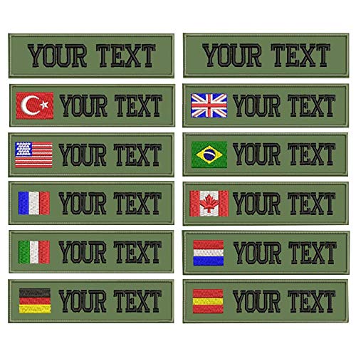 Custom Military Name Patch Embroidered,Name tag Personalized (Army green background) Custom Military Name Patch Embroidered,Name tag Personalized (Army green background)