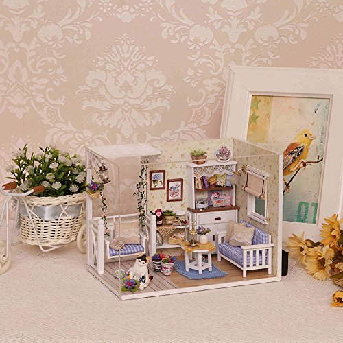 CUTEBEE Miniatura de la casa de muñecas con Muebles, Equipo de casa de muñecas de Madera DIY, más Resistente al Polvo y el Movimiento de música CUTEBEE Miniatura de la casa de muñecas con Muebles, Equipo de casa de muñecas de Madera DIY, más Resistente al Polvo y el Movimiento de música