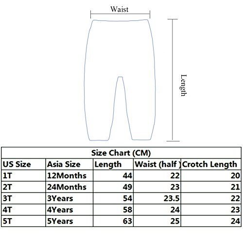 CuteOn Unisexo niños Elástico Cintura Algodón Calentar Pantalones Bebé Trousers Bottoms Rojo 2Años