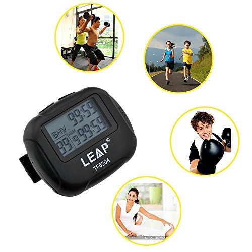 Cuzit Pantalla LCD digital grande TF6204 Temporizador de intervalo de alarma para entrenamiento, correr, yoga, levantamiento de pesas, correr, cronómetro deportivo