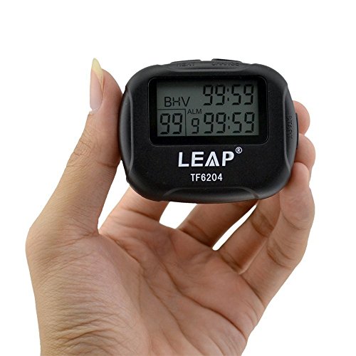 Cuzit Pantalla LCD digital grande TF6204 Temporizador de intervalo de alarma para entrenamiento, correr, yoga, levantamiento de pesas, correr, cronómetro deportivo