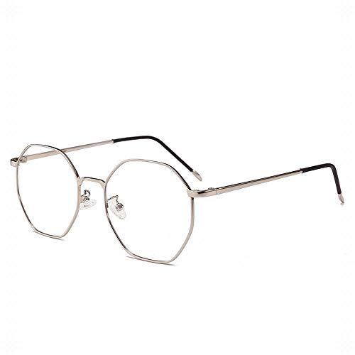 Cvthfyky Gafas octogonales retro con montura de metal, gafas ópticas para hombres/mujeres (Color : Silver) Cvthfyky Gafas octogonales retro con montura de metal, gafas ópticas para hombres/mujeres (Color : Silver)