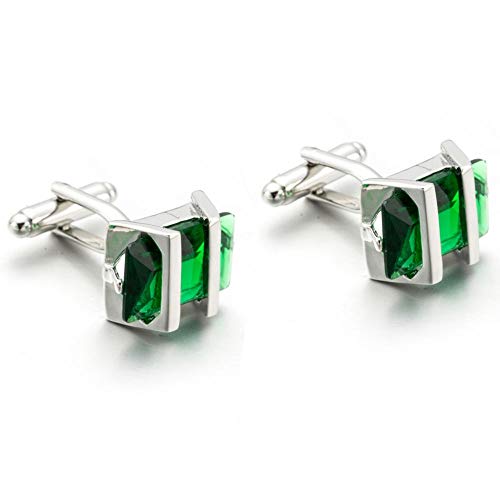 CWTCHY Mancuernas Marca Fiesta Regalo de Boda Traje Camisa Botón Verde Cristal Gemelos CWTCHY Mancuernas Marca Fiesta Regalo de Boda Traje Camisa Botón Verde Cristal Gemelos