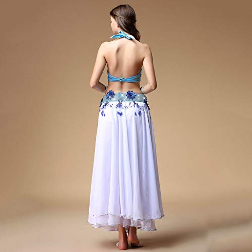 CX Juego De Vestuario para Danza del Vientre, Traje De Baile De Danza Oriental para Mujer Adulta (Color : Lake Blue, Tamaño : M) CX Juego De Vestuario para Danza del Vientre, Traje De Baile De Danza Oriental para Mujer Adulta (Color : Lake Blue, Tamaño : M)
