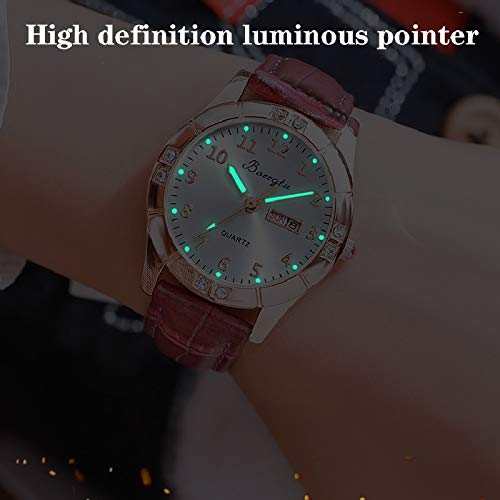 CXJC Una variedad de estilos de relojes de discos de damas, adecuados for fiestas, citas, vida diaria, relojes de trabajo, relojes decorativos, reloj de calendario luminoso impermeable a prueba de agu