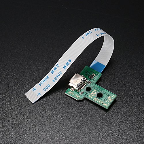 CXZC JDS-030 Reemplazo del Puerto de Carga USB Socket Board para PS4 DualShock 4, Playstation DS4 Controller Pieza de reparación con Flex Ribbon Cable