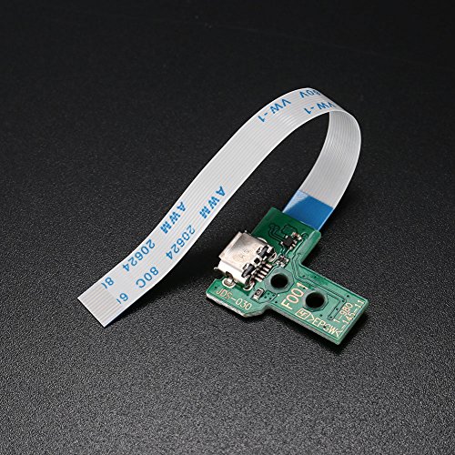 CXZC JDS-030 Reemplazo del Puerto de Carga USB Socket Board para PS4 DualShock 4, Playstation DS4 Controller Pieza de reparación con Flex Ribbon Cable CXZC JDS-030 Reemplazo del Puerto de Carga USB Socket Board para PS4 DualShock 4, Playstation DS4 Controller Pieza de reparación con Flex Ribbon Cable