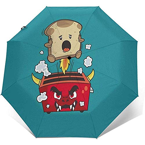 Cy-ril-Automatic tri-fold umbrella Paraguas Triple automático Impresión tostadora Enojada A Prueba de Viento Compacto Apertura automática Paraguas 3 Veces Protección Solar Viaje UV