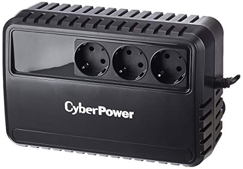 CyberPower BU650E USV 650VA/360W Línea interactiva, Compacto Negro Sistema de Alimentación Ininterrumpida (UPS) - Fuente de Alimentación Continua (UPS) (Línea interactiva, Tipo F (Schuko), Compacto, Sealed Lead Acid (VRLA), 0 - 40 °C, 45/65)