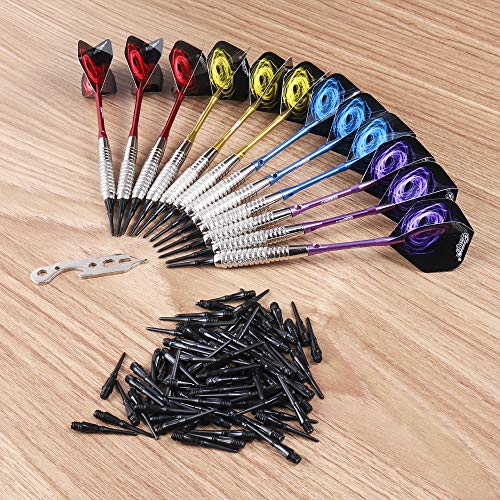 CyeeLife Dardos Punta de Plastico 17 Gramos con 4 Colores Ejes de Aluminio+100 Puntas+12 Plumas+Herramienta Dardos CyeeLife Dardos Punta de Plastico 17 Gramos con 4 Colores Ejes de Aluminio+100 Puntas+12 Plumas+Herramienta Dardos