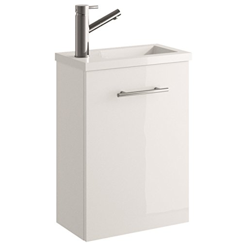 Cygnus Bath Mini Mueble lavamanos de baƱo, suspendido, con 1 Puerta de Cierre amortiguado, Madera, Brillo Lacado-Blanco, 40x22x54 cm Cygnus Bath Mini Mueble lavamanos de baƱo, suspendido, con 1 Puerta de Cierre amortiguado, Madera, Brillo Lacado-Blanco, 40x22x54 cm