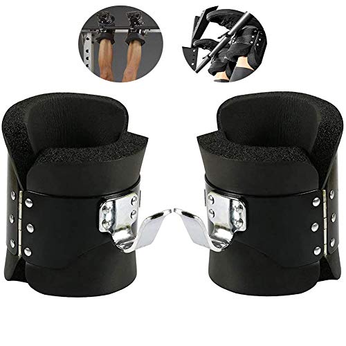 CYQAQ Botas de Gravedad de inversión, Botas antigravedad para Barra de Tiro, cómodas Botas de Espuma Acolchadas para Terapia Gym Fitness Physio, Clips de Bloqueo Seguros, 1 par Negro