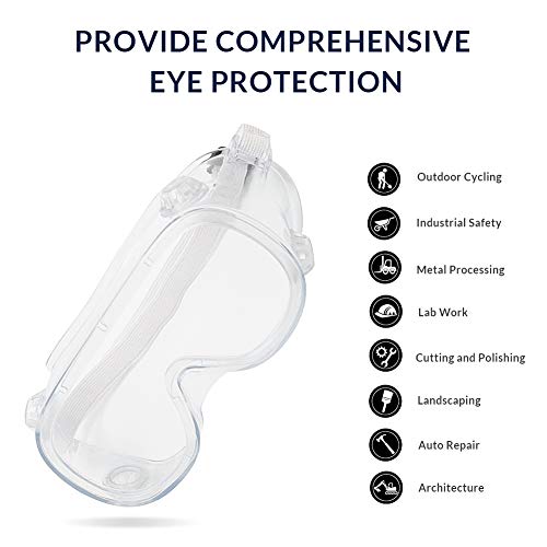 Cyxus Gafas de Seguridad, Gafas de Seguridad Antiniebla con Válvula Respiratoria para Protección Ocular