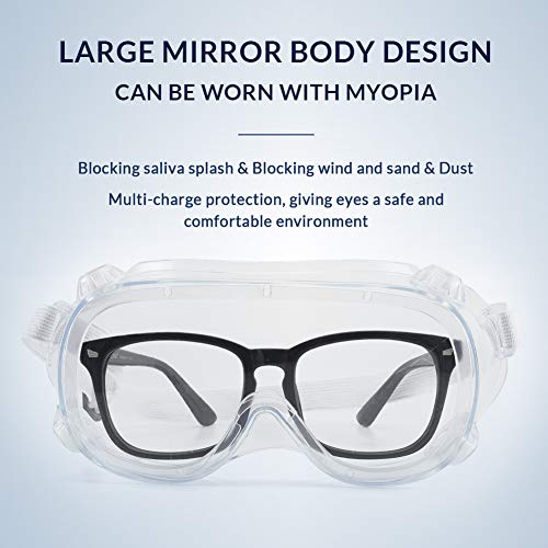 Cyxus Gafas de Seguridad, Gafas de Seguridad Antiniebla con Válvula Respiratoria para Protección Ocular