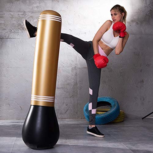 CYzpf Saco de Boxeo de Pie de 150cm Inflable Niños de Fitness para Practicar Karate Taekwondo Entrenamiento Intenso Gimnasia Deportes Alivio del Estrés