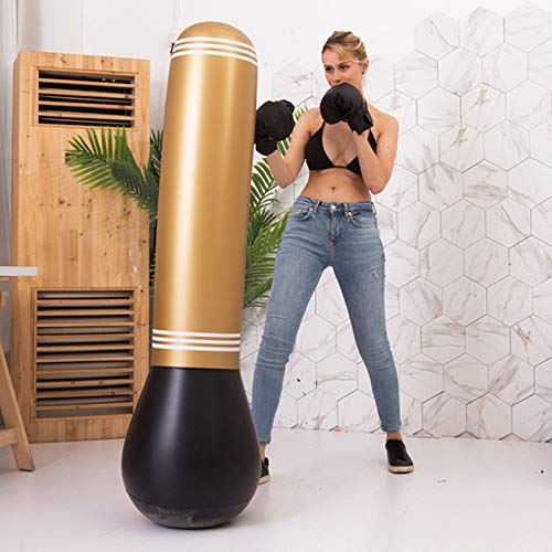 CYzpf Saco de Boxeo de Pie de 150cm Inflable Niños de Fitness para Practicar Karate Taekwondo Entrenamiento Intenso Gimnasia Deportes Alivio del Estrés