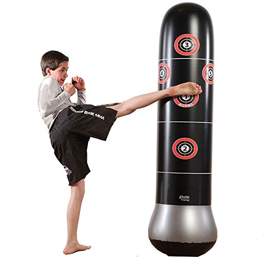 CYzpf Saco de Boxeo de Pie de 160cm Creativo Inflable Niños de Fitness para Practicar Karate Taekwondo Entrenamiento Intenso Gimnasia Deportes Alivio del Estrés,A