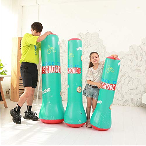 CYzpf Saco de Boxeo de Pie de 160cm Portátil Inflable Niños de Fitness para Practicar Karate Taekwondo Entrenamiento Intenso Gimnasia Deportes Alivio del Estrés,Red