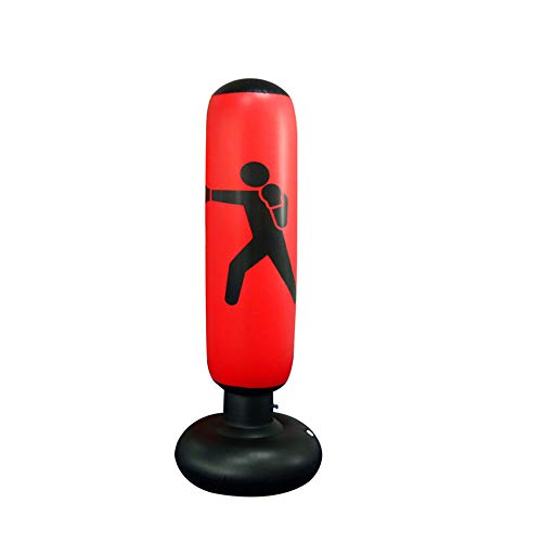 CYzpf Saco de Boxeo de Pie de Alfabeto Inflable Niños de Fitness para Practicar Karate Taekwondo Entrenamiento Intenso Gimnasia Deportes Alivio del Estrés,Black,160cm