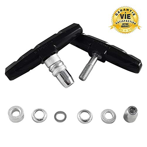 CZ Store®-Freno bicileta|Juego 4|✮GARANTÍA DE por Vida✮-V-Brake para Bicicleta Freno Bicicleta|70 MM| Pastilla de Freno de Bicicleta/VTT/VTC-Zapatas Freno Bicicleta con Tuercas