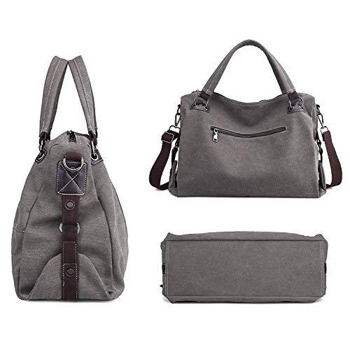 Czemo Bolsos Bandolera de Mujer Bolso de Mano Grandes Bolsas de Tela Lona Bolsos de Viaje Tote Bolso Shopper Gris Czemo Bolsos Bandolera de Mujer Bolso de Mano Grandes Bolsas de Tela Lona Bolsos de Viaje Tote Bolso Shopper Gris