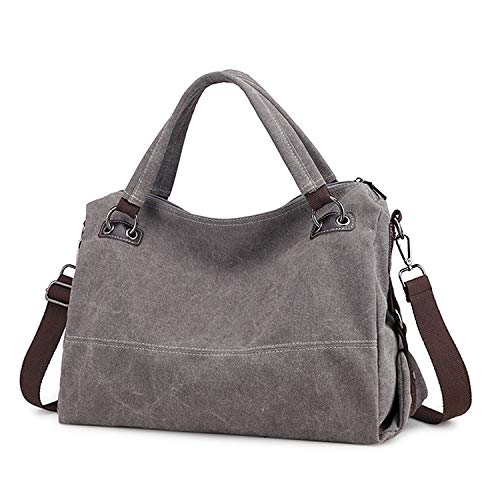 Czemo Bolsos Bandolera de Mujer Bolso de Mano Grandes Bolsas de Tela Lona Bolsos de Viaje Tote Bolso Shopper Gris Czemo Bolsos Bandolera de Mujer Bolso de Mano Grandes Bolsas de Tela Lona Bolsos de Viaje Tote Bolso Shopper Gris