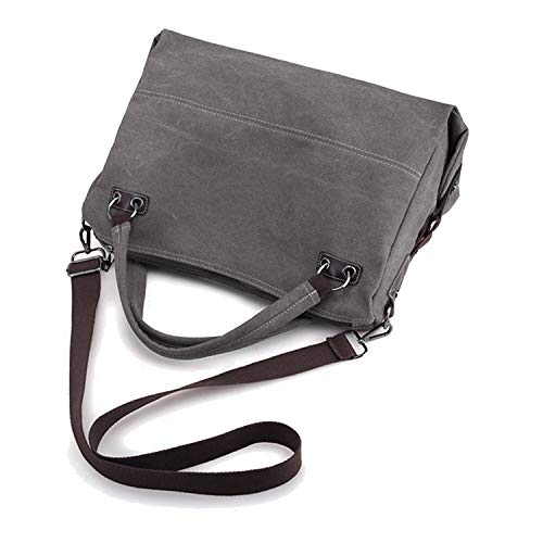 Czemo Bolsos Bandolera de Mujer Bolso de Mano Grandes Bolsas de Tela Lona Bolsos de Viaje Tote Bolso Shopper Gris Czemo Bolsos Bandolera de Mujer Bolso de Mano Grandes Bolsas de Tela Lona Bolsos de Viaje Tote Bolso Shopper Gris