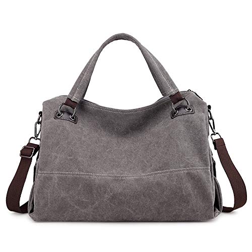Czemo Bolsos Bandolera de Mujer Bolso de Mano Grandes Bolsas de Tela Lona Bolsos de Viaje Tote Bolso Shopper Gris Czemo Bolsos Bandolera de Mujer Bolso de Mano Grandes Bolsas de Tela Lona Bolsos de Viaje Tote Bolso Shopper Gris