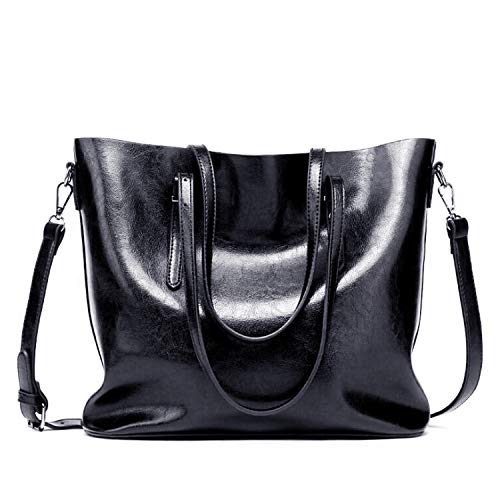 Czemo Bolsos de Mujer de Piel Bolso Tote Grande Bolso Bandolera de Cuero Bolsa de la Compra (Negro) Czemo Bolsos de Mujer de Piel Bolso Tote Grande Bolso Bandolera de Cuero Bolsa de la Compra (Negro)