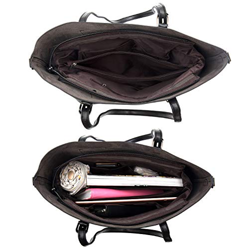 Czemo Bolsos de Mujer de Piel Bolso Tote Grande Bolso Bandolera de Cuero Bolsa de la Compra (Negro) Czemo Bolsos de Mujer de Piel Bolso Tote Grande Bolso Bandolera de Cuero Bolsa de la Compra (Negro)