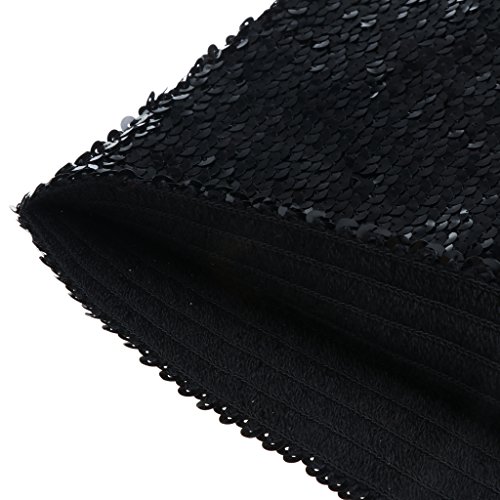 D DOLITY Sujetador de Danza de Vientre con Lentejuelas Crop Top Blusa sin Tirantes para Fiestas Cóctel Halloween - Negro, 21cm D DOLITY Sujetador de Danza de Vientre con Lentejuelas Crop Top Blusa sin Tirantes para Fiestas Cóctel Halloween - Negro, 21cm