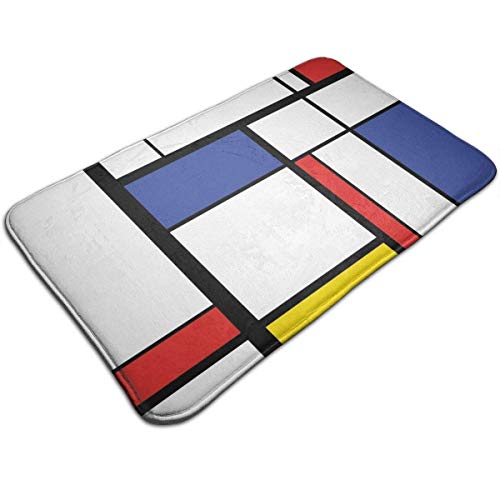 D-M-L 40X60CM Alfombra de Baño Antideslizante Absorbente Tapete del Piso Lavable a Máquina Pintura Abstracta en Mondrian Bauhaus D-M-L 40X60CM Alfombra de Baño Antideslizante Absorbente Tapete del Piso Lavable a Máquina Pintura Abstracta en Mondrian Bauhaus
