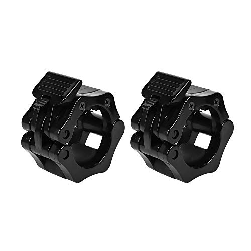 D-Orange 1 Par Collares de Barra Abrazaderas, 2''/50 mm Abrazadera de Barra Olímpica, Clips de Cuello de Barra de Liberación Rápida para Levantamiento de Pesas, Entrenamiento, Negro