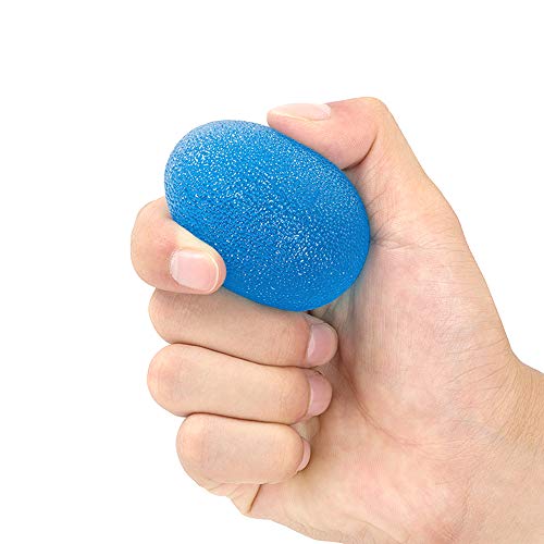 D-Orange 3 Piezas Pelota de mano para aliviar el estrés, Manos Ejercicio y Agarre Pelota, Pelotas en Forma de Huevo para Dedo Muneca Ejercicios y Fortalecimiento, 3 Niveles de Resistencia