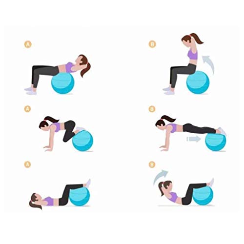 D-Work - Balón de gimnasia, fitness, embarazo antiestallido, 65 cm de diámetro, PVC (gris)
